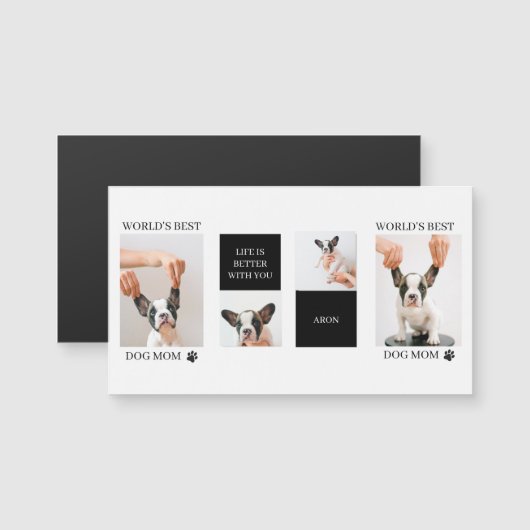 ワールド最高のドッグ・ママ |コラージュ犬の写真 (正面/裏面)