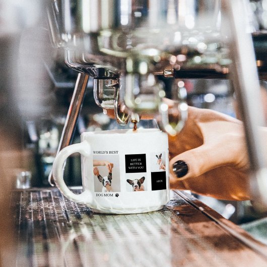 ワールド最高のドッグ・ママ |コラージュ犬の写真 エスプレッソカップ