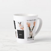 ワールド最高のドッグ・ママ |コラージュ犬の写真 カフェラテマグ (右アングル)