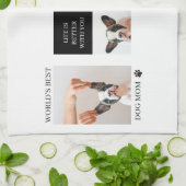 ワールド最高のドッグ・ママ |コラージュ犬の写真 キッチンタオル (折り畳み)