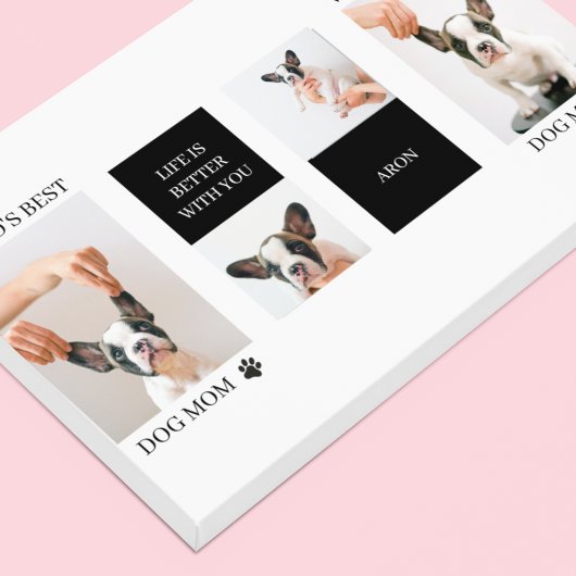 ワールド最高のドッグ・ママ |コラージュ犬の写真 キャンバスプリント