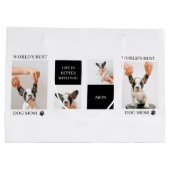 ワールド最高のドッグ・ママ |コラージュ犬の写真 ラージペーパーバッグ (裏面)