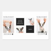 ワールド最高のドッグ・ママ |コラージュ犬の写真 長方形シール (正面)