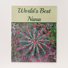 ワールド最高のナナ砂漠植物レッドバレルサボテン ジグソーパズル