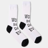 ワールド最高のパパエバー脂肪追加ネーム文字スポーツ文字 ソックス (右)