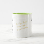 ワールド最高のパパクリスマス父の日誕生日 ツートーンマグカップ (中央)