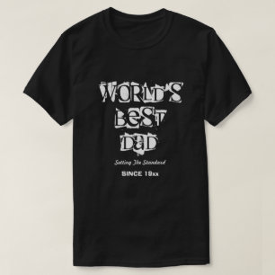 ワールド最高のパパパーソナライズされたブラック Tシャツ