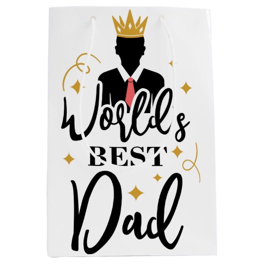 ワールド最高のパパ中抱き枕 ミディアムペーパーバッグ (正面)