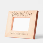 ワールド最高のパパ木製写真 レーザー彫刻フレーム (左)