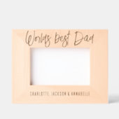 ワールド最高のパパ木製写真 レーザー彫刻フレーム (正面)