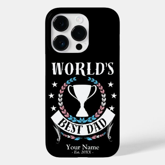 ワールド最高のパパ父の日のトランス国旗の色 Case-Mate iPhoneケース (裏面)