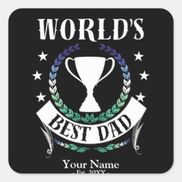 ワールド最高のパパ父の日ゲイ旗の色 スクエアシール