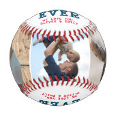 ワールド最高のパパ3 Photo Collage Keepsake 野球ボール (正面)