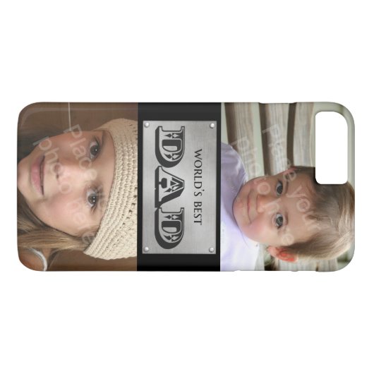 ワールド最高のパパ-カスタム2写真 Case-Mate iPhoneケース (裏面(横))