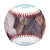 ワールド最高のパパ | 2フォトコラージュユニーク 野球ボール (正面)