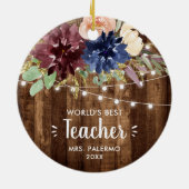 ワールド最高のパーソナライズされた先生バーンフェアリアリティライト セラミックオーナメント (裏面)