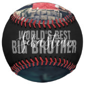 ワールド最高のビッグブラザー写真パーソナライズされた文字 ソフトボール (裏面)