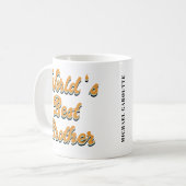 ワールド最高のブラザーレトロパーソナライズされた コーヒーマグカップ (正面左)