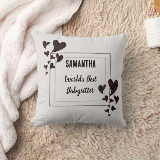 ワールド最高のベビーシッターハートチャイルドケアナニー クッション (ブランケット)