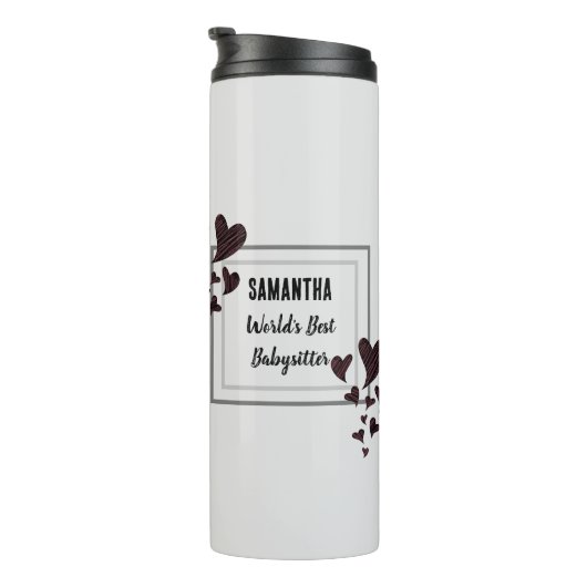 ワールド最高のベビーシッターハートチャイルドケアナニー タンブラー (回転右)