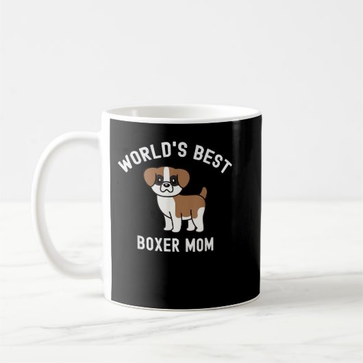 ワールド最高のボクサーのママ犬 コーヒーマグカップ (左)