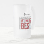 ワールド最高のボスグランジレタリング名前をカスタムするB20 フロストグラスビールジョッキ (正面右)
