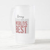 ワールド最高のボスグランジレタリング名前をカスタムするB20 フロストグラスビールジョッキ (正面左)
