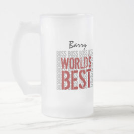 ワールド最高のボスグランジレタリング名前をカスタムするB20 フロストグラスビールジョッキ