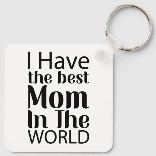 ワールド最高のママエレガントーの白黒スクリプト キーホルダー (裏面)