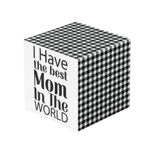 ワールド最高のママエレガントーの白黒スクリプト フォトキューブ