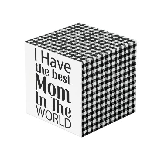 ワールド最高のママエレガントーの白黒スクリプト フォトキューブ (正面アングル)