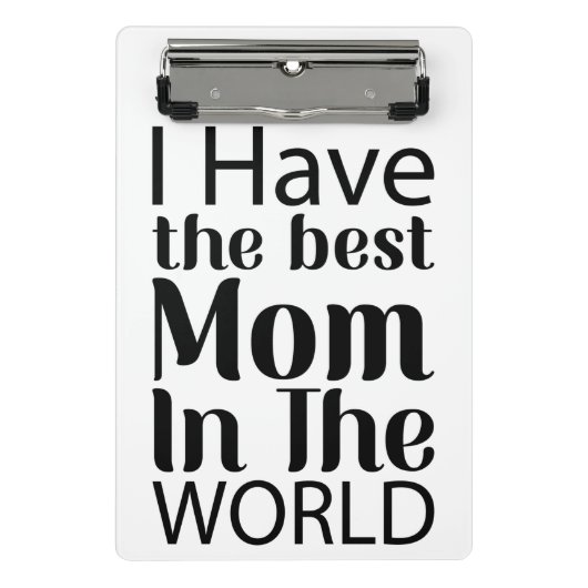 ワールド最高のママエレガントーの白黒スクリプト ミニクリップボード (正面)