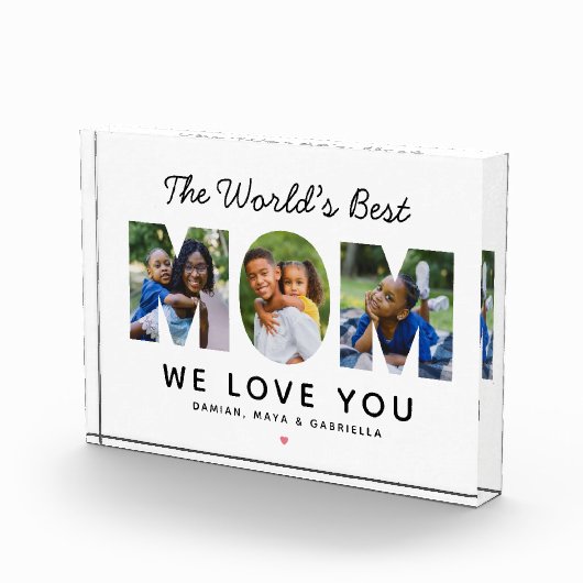 ワールド最高のママカスタムー家族コラージュ フォトブロック (右)