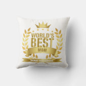 ワールド最高のマママザーズ日シックモダン金ゴールド クッション (裏面)