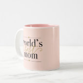 ワールド最高のママモダンエレガント赤面ピンクと金ゴールド ツートーンマグカップ (正面左)