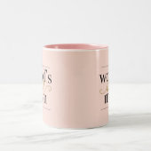 ワールド最高のママモダンエレガント赤面ピンクと金ゴールド ツートーンマグカップ (中央)