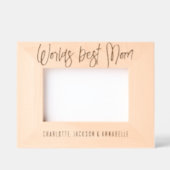 ワールド最高のママ木製写真 レーザー彫刻フレーム (正面)