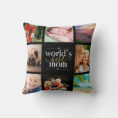ワールド最高のママ8フォトコラージュモダンエレガント クッション (裏面)