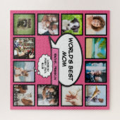 ワールド最高のマーおもしろいピンク写真コラージュ ジグソーパズル (横)