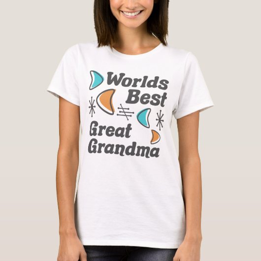 ワールド最高の素晴らしおばあちゃんレトロ Tシャツ (正面)