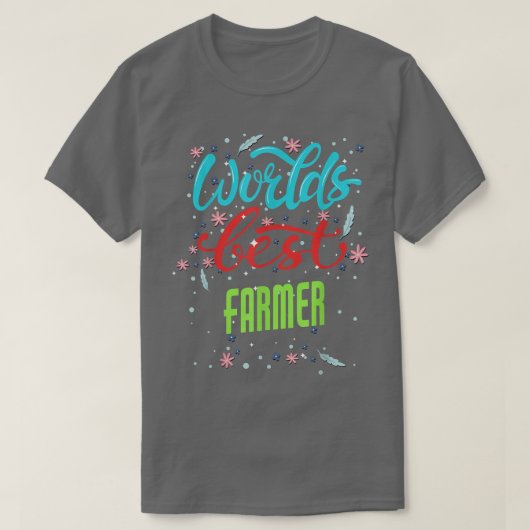 ワールド最高の農家おもしろい農家 Tシャツ (デザイン正面)