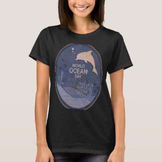 ワールド海デイ認識度ドルフィン Tシャツ