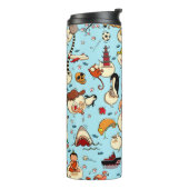 ワールド疑問に思:カラフル青のパターン。 タンブラー (回転左)