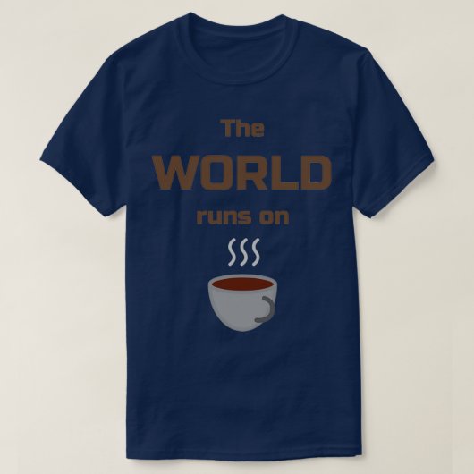 ワールド走オンコーヒーデザイン2 Tシャツ (デザイン正面)