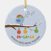 ワールド音楽最高の先生歌う鳥のパーソナライズ セラミックオーナメント (正面)