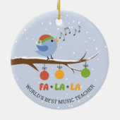 ワールド音楽最高の先生歌う鳥のパーソナライズ セラミックオーナメント (裏面)