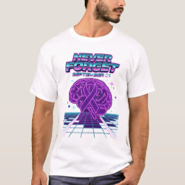 ワールド・アルツハイマー・デイ 思い出を忘れないシンセウェーブ・サイバー Tシャツ