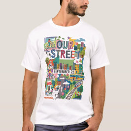 ワールド・カー・フリー・デー 私たちの街 コラージュシティライフ Tシャツ