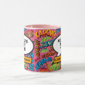 ワールド·ワイフ·最高のおもしろい·レトロ·漫画·ブック·ピンク マグカップ (中央)