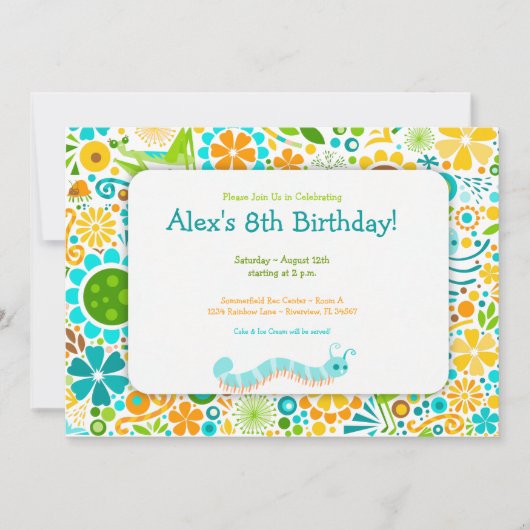 ワールド ワールド キュート バグ パーティー 招待状 (正面)